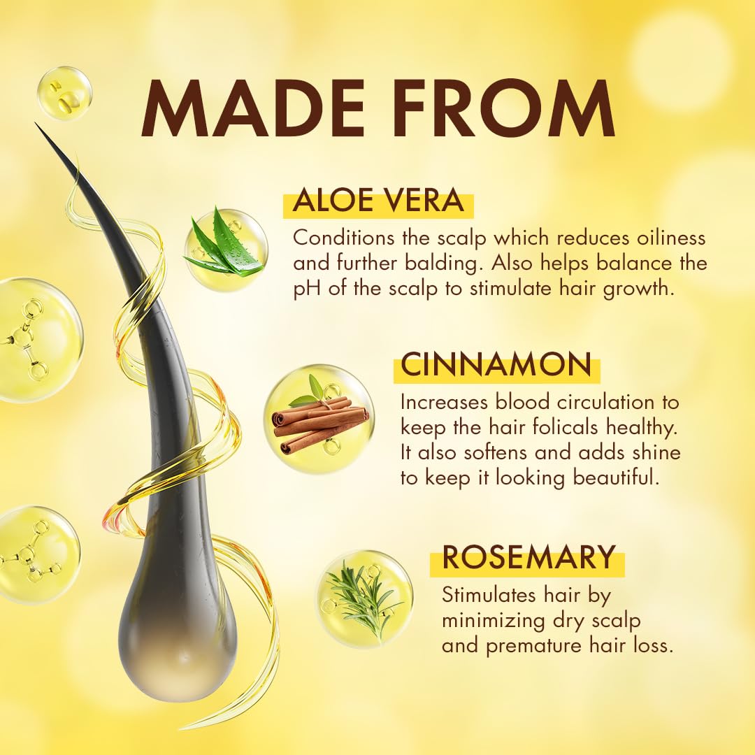 Dominican Magic Hair Follicle Anti-Aging Scalp Drop Hair Tonic with Rosemary and Cinnamon, Gotero Anti-Caida, Helps Stimulate Hair Growth, 2.01 Oz