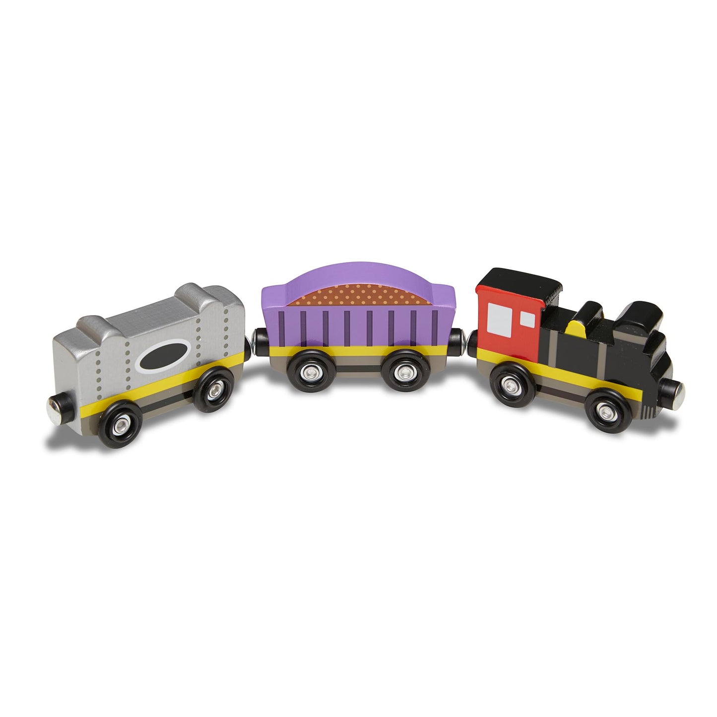 Melissa & Doug Wooden Magnetic Train Cars - 8 Piece Educational and Skill-Building Wooden Toy for Boys and Girls