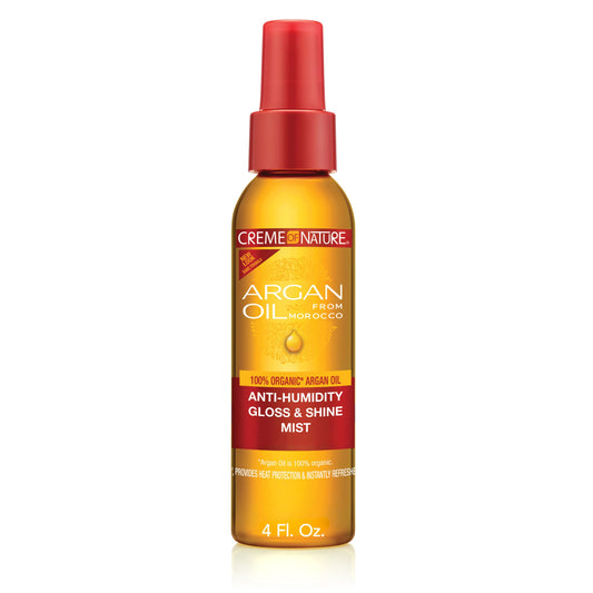 Creme Of Nature, Argan Oil Anti Humidity Gloss & Shine Mist, Argan Oil Of Morocco, Provides Heat Protection, 4 Fl Oz