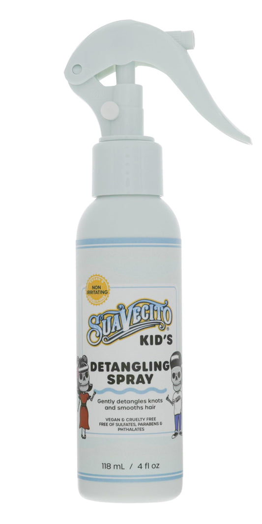 Suavecito Kid's Detangling Spray 4 oz – Gentle Plant-Based Hair Detangler with Calming Chamomile – Sulfate, Paraben & Phthalate Free, Cruelty-Free