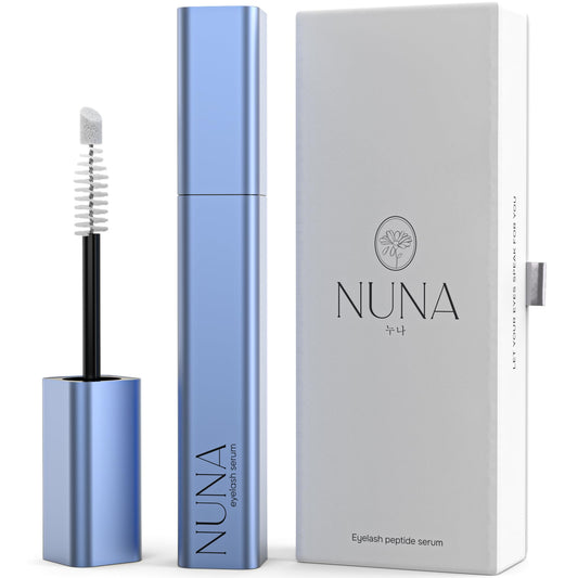 NUNA Eyelash & Eyebrow Growth Serum 6ml – Biotin, Korean Peptides & Natural Extracts – Promotes Longer, Fuller Lashes & Brows, 6-Month Supply