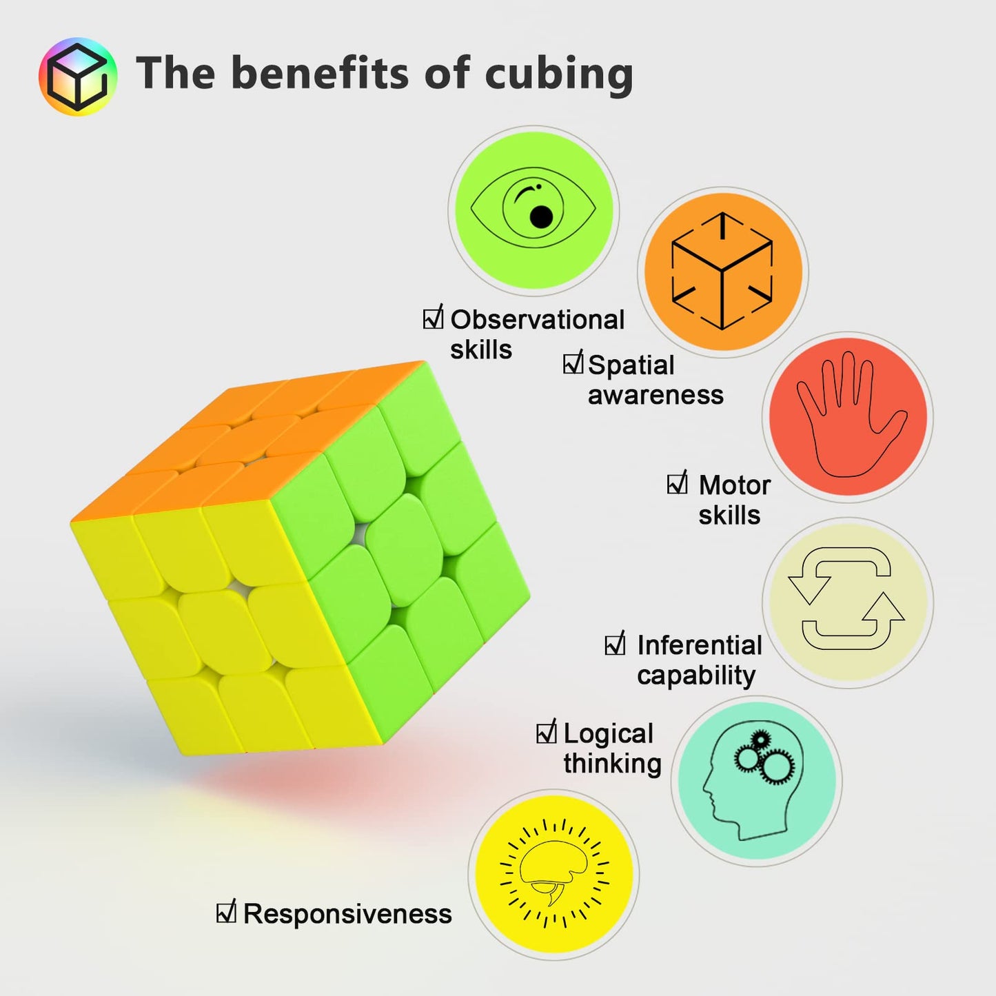 Vdealen 3x3x3 Speed Cube Set – 6 Pack Magic Cubes, Stickerless Puzzle Toys for Kids, Teens & Adults, Classroom Prizes & Party Favors
