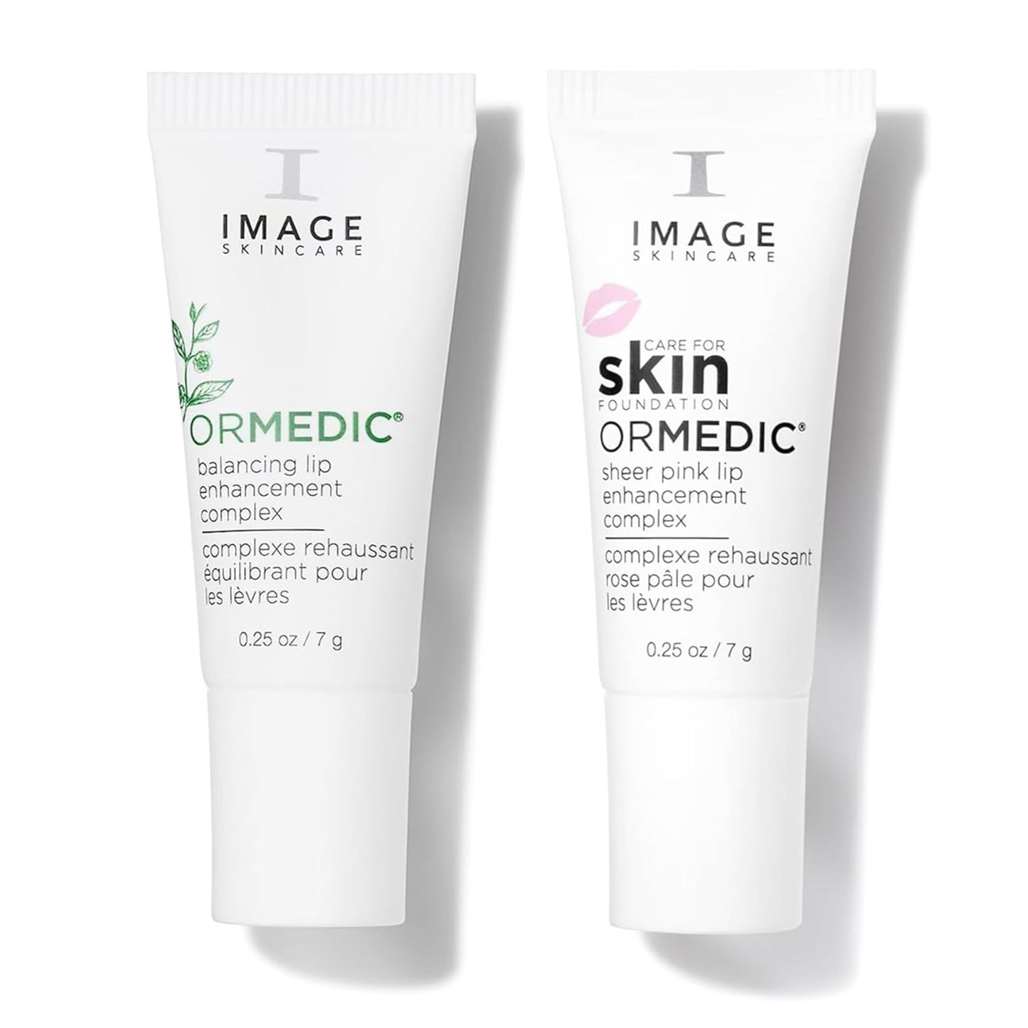 IMAGE Skincare, Ormedic pH Balancing Lip Enhancement Complex, with Avocado Oil & Vitamin E for Deep Hydration, Clear & Seer Pink, Set of 2