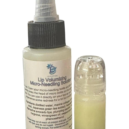 Lip Volumizing Micro-NeedIing Serum Solution and Applicator By Diva Stuff, With Peptides, Hyaluronic Acid, Wintergreen and Marine Collagen