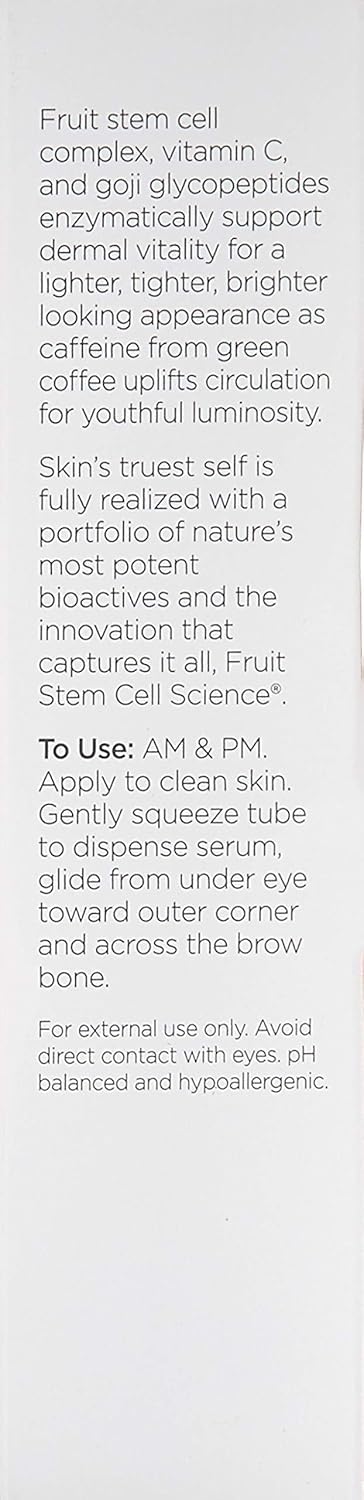 Andalou Naturals Luminous Eye Serum, Brightening Eye Cream with Vitamin C, Caffeine & Goji, Reduces Dark Circles & Puffiness, 0.6 oz