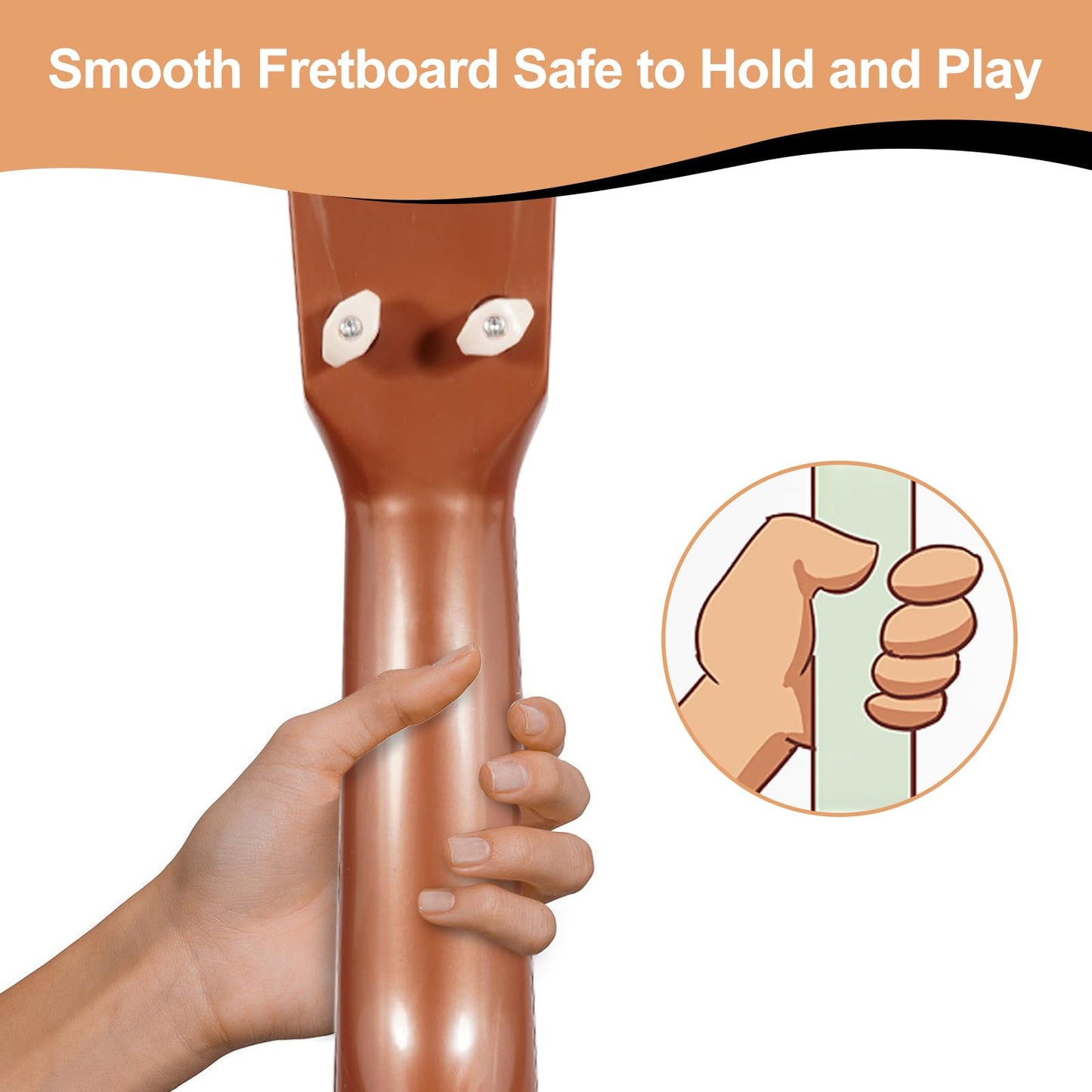 Raimy 17" Ukulele for Kids - 4-String Mini Guitar Musical Toy for Beginners, Toddler Learning Instrument, Gifts for Ages 3-9 (White)