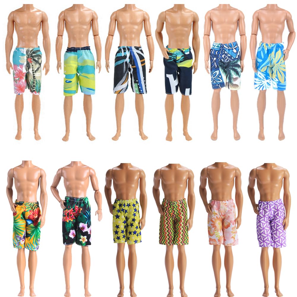 E-TING 15-Piece Outfit Set for 12" Boy Dolls – Suits, Casual Tops & Pants, Swim Trunks, 5 Pairs Shoes, Bowtie Included