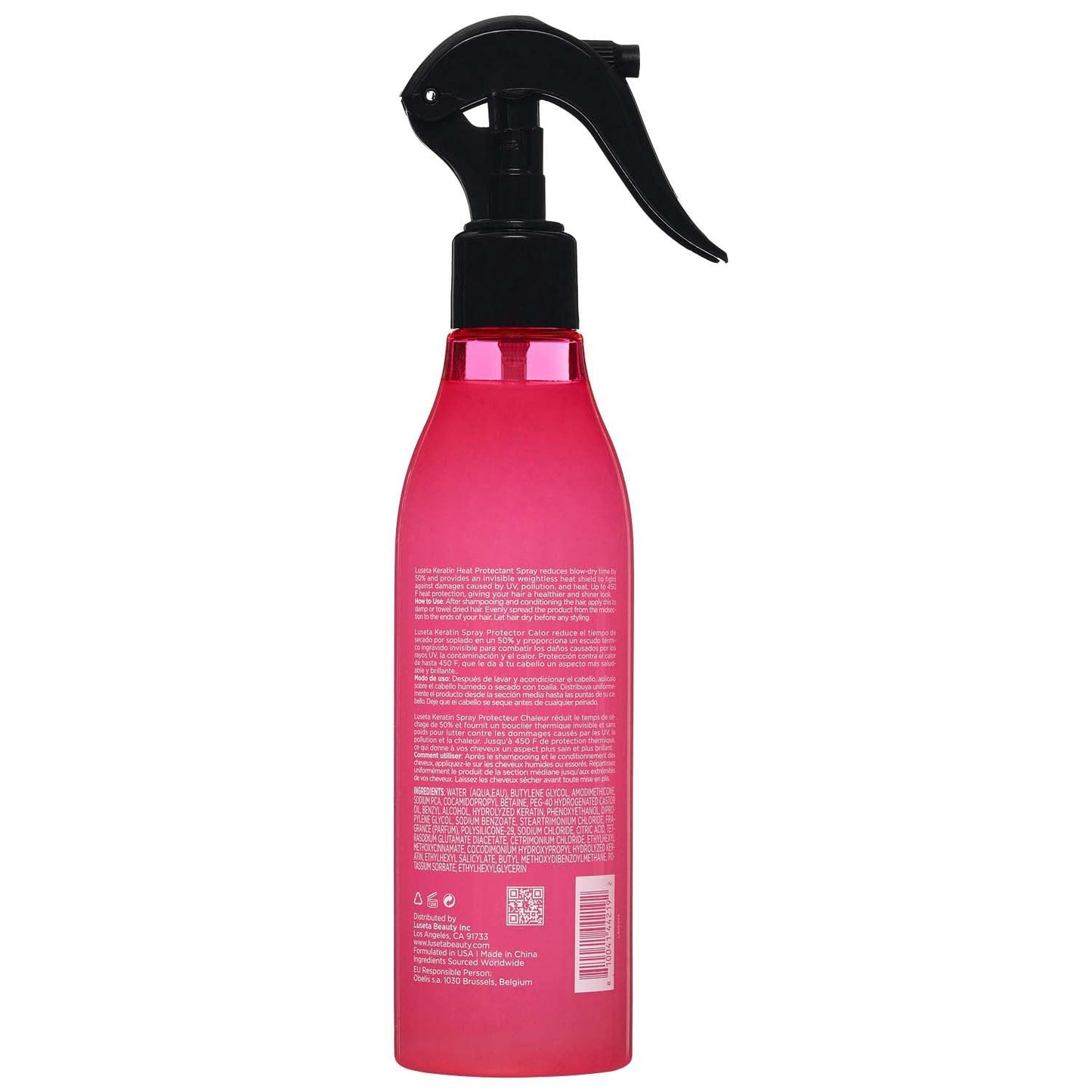 Luseta Keratin Heat Protectant Spray 8.5oz – Smoothing & Nourishing Thermal Shield for Dry, Damaged Hair – Frizz Control & Split End Repair