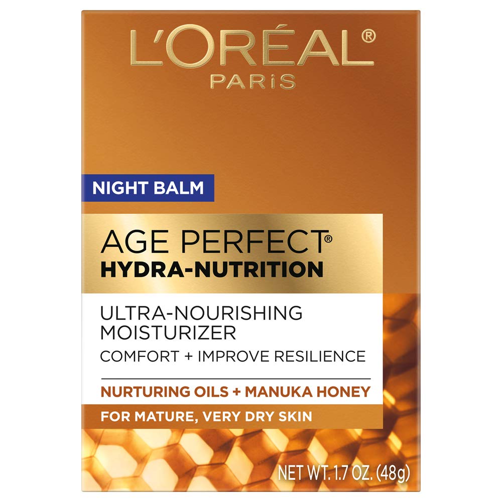L'Oreal Paris Age Perfect Hydra Nutrition Honey Night Balm – Ultra Nourishing Face Moisturizer with Manuka Honey & Oils for Dry Skin, 1.7 oz