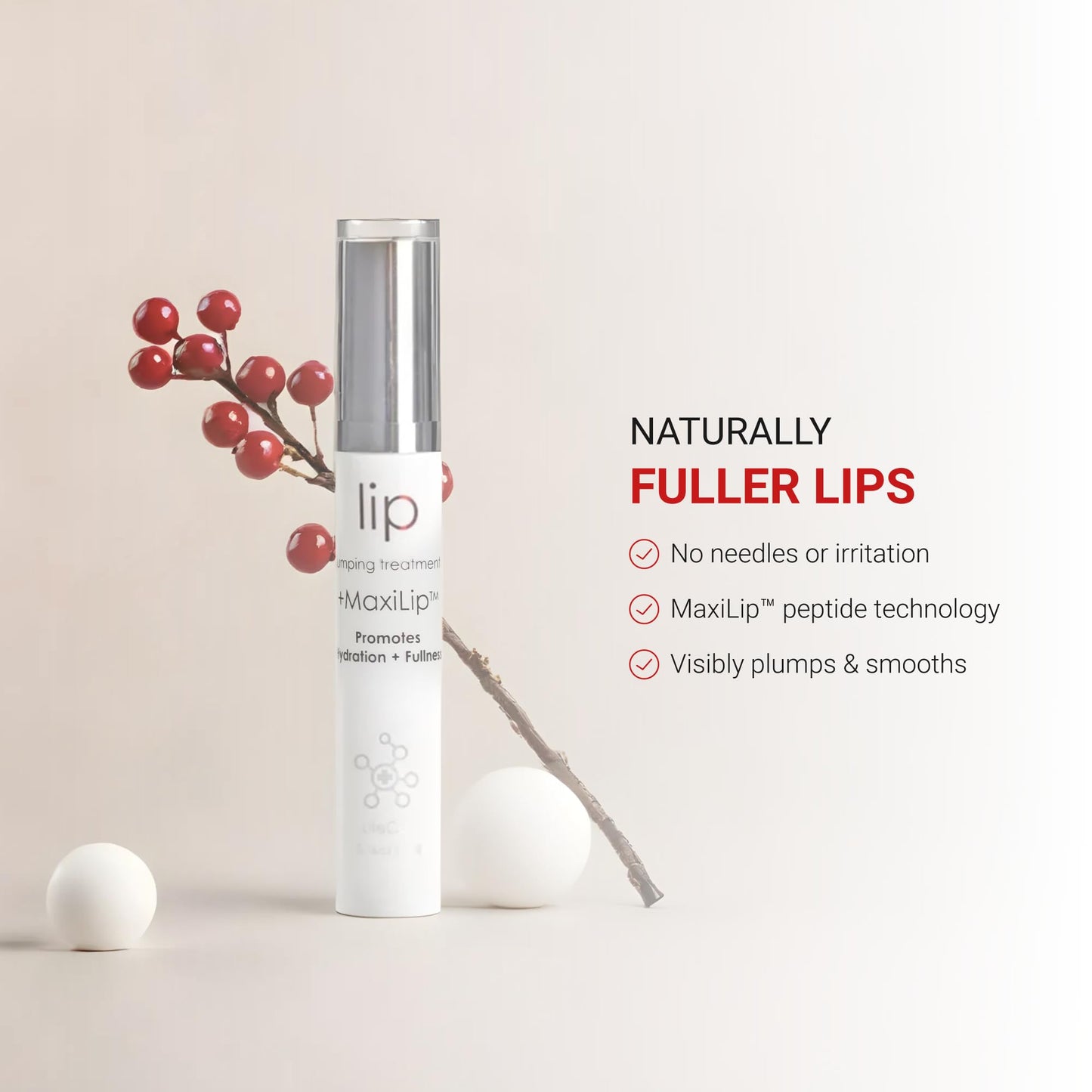 LifeCell Lip Plumping Treatment – Glossy, Hydrating Balm with MaxiLip Peptides for Fuller, Smooth Lips – Fragrance-Free, Non-Irritating