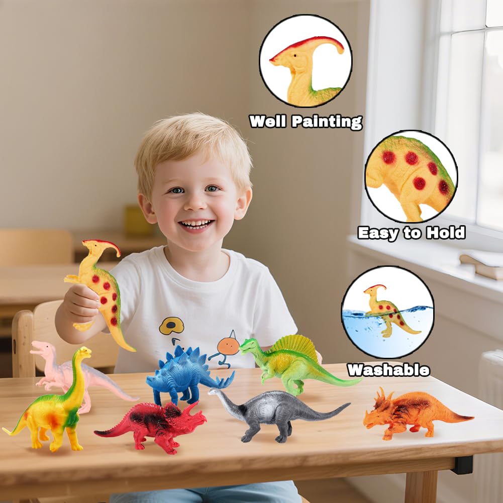 12-Pc Jumbo Dinosaur Toys for Kids 3-5 – Realistic STEM Educational Dinosaur Figures Playset for Boys & Girls Toddlers
