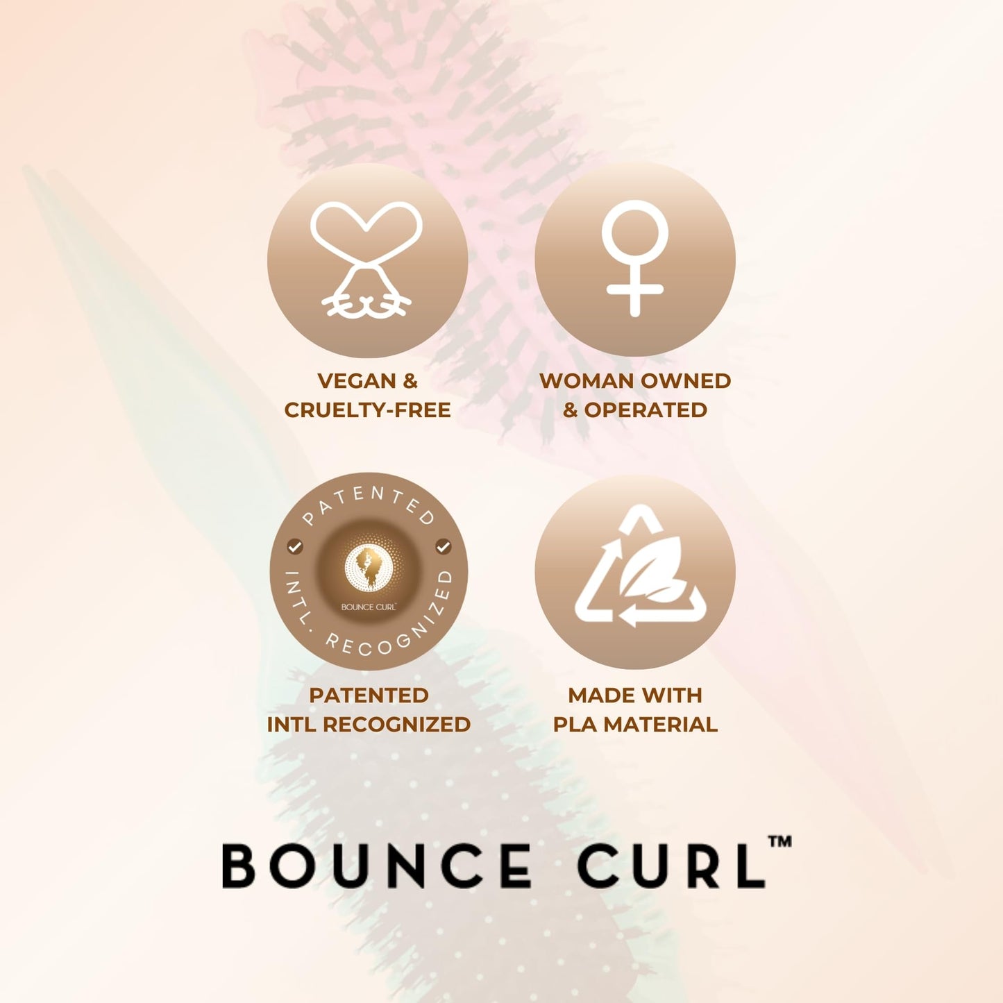 Bounce Curl Define EdgeLift Brush, 5-in-1 Tool for Effortlessly Defined Curls, Waves & Coils, Reduces Frizz - Pink