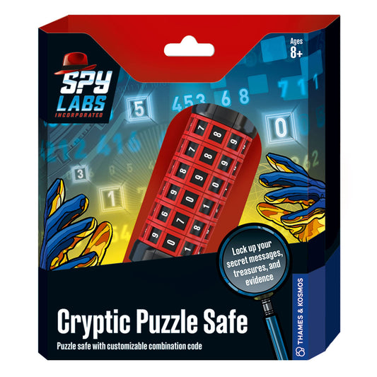 Thames & Kosmos Spy Labs Cryptic Puzzle Safe – Portable Vault to Protect Secrets & Evidence | Detective Gear for Young Investigators