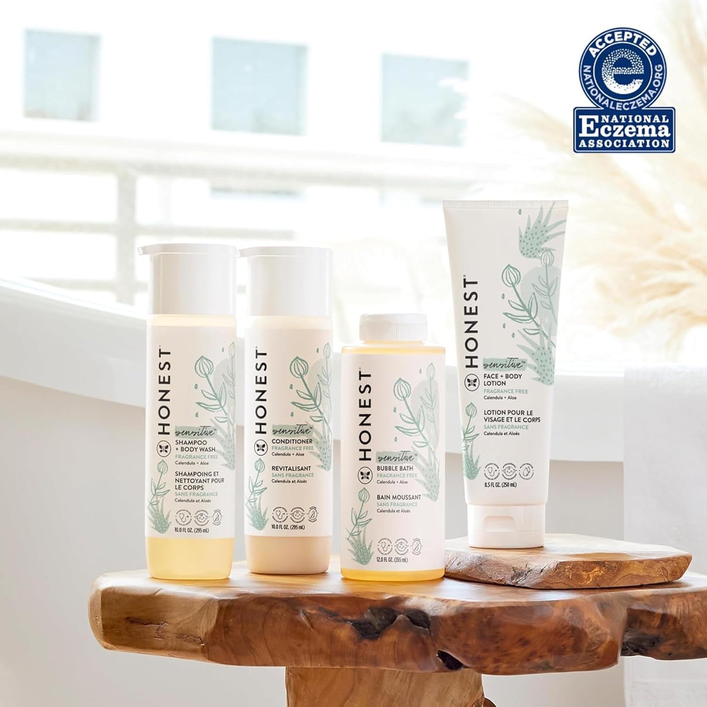 The Honest Company Hydrating Face + Body Lotion | Fast Absorbing, Naturally Derived, Hypoallergenic | Fragrance Free Sensitive, 8.5 fl oz