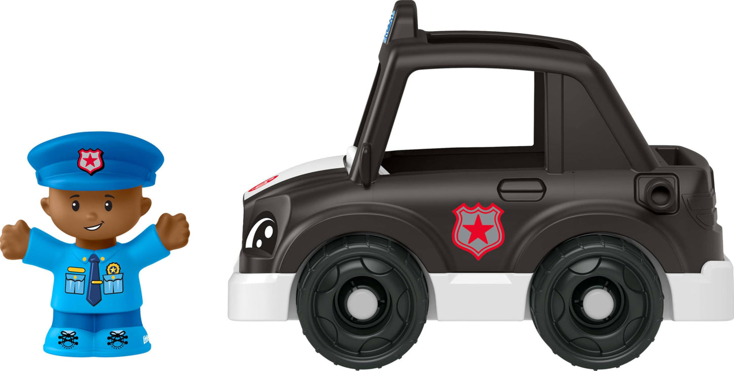 Fisher-Price Little People Toddler Toys Police Car Push-Along Vehicle & Figure for Pretend Play Preschool Kids Ages 1+ Years