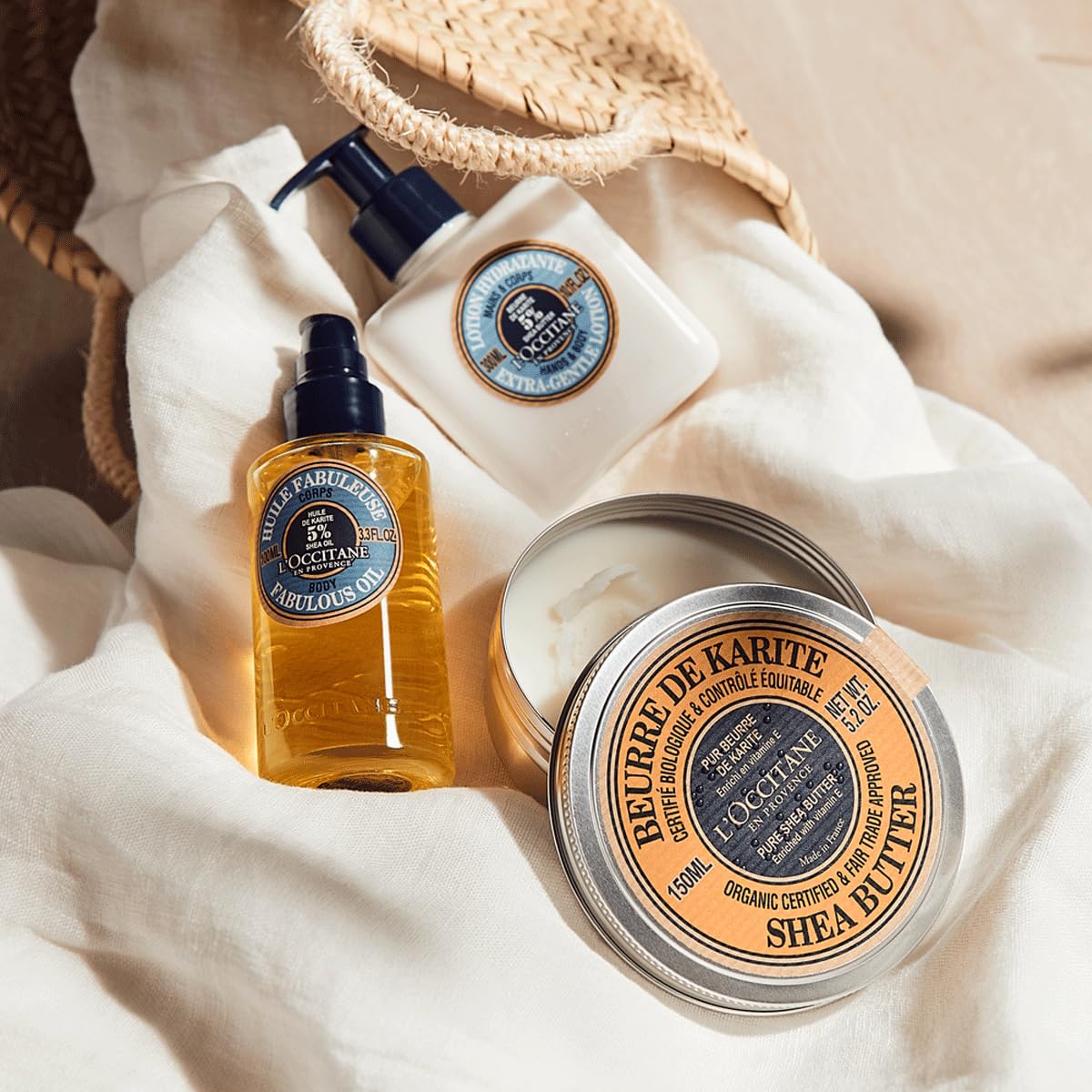L'OCCITANE Organic Pure Shea Butter – Nourishing Multipurpose Balm for Skin & Hair with Vitamin E, Softening & Protects from Dryness