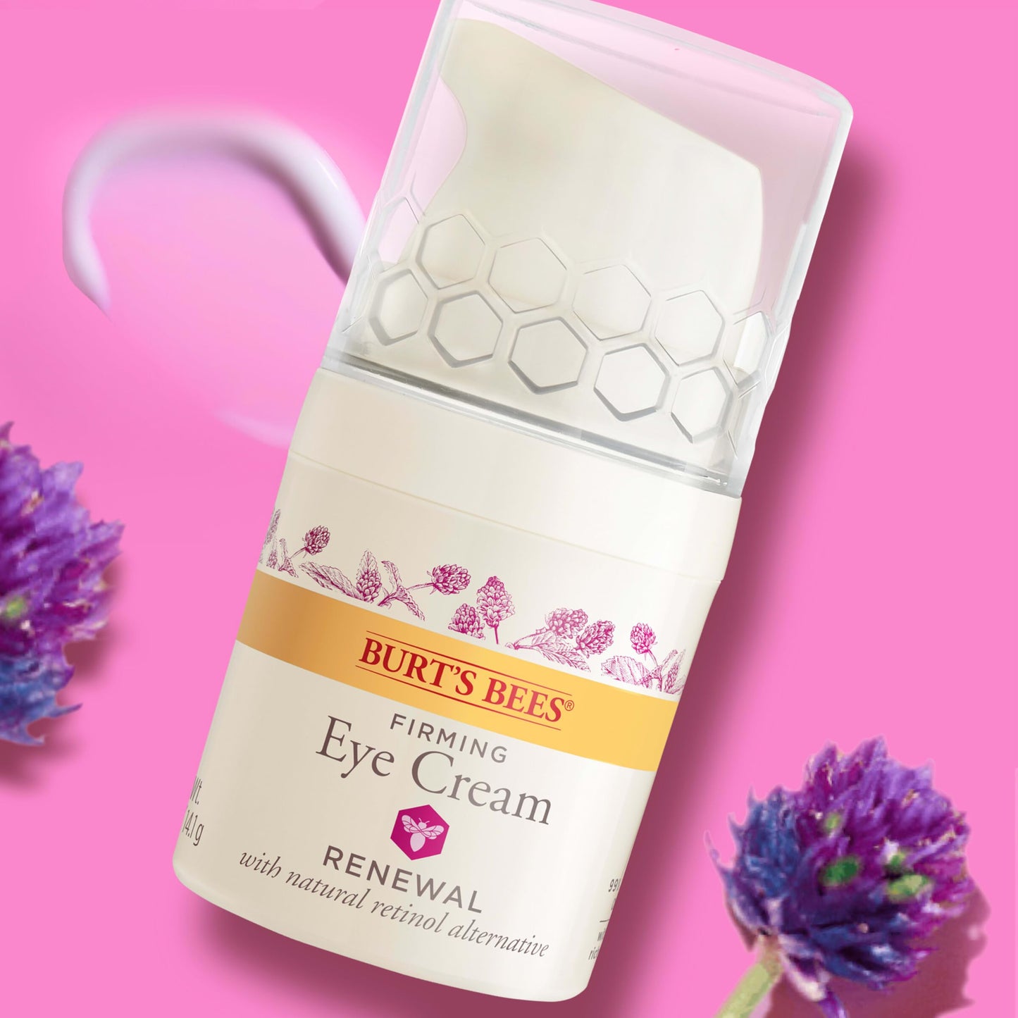 Burt's Bees Renewal Firming Eye Cream with Natural Retinol Alternative, Reduces Wrinkles, Fine Lines & Dark Circles, 99% Natural, 0.5 oz