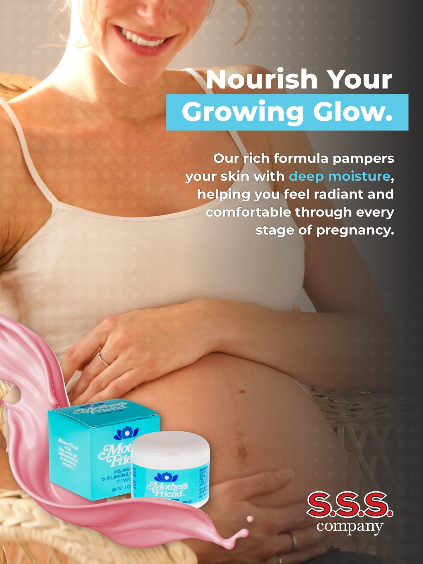 1 Pack of Mothers Friend Body and Skin Cream, for Stretched Tight and Dry Skin of Pregnancy