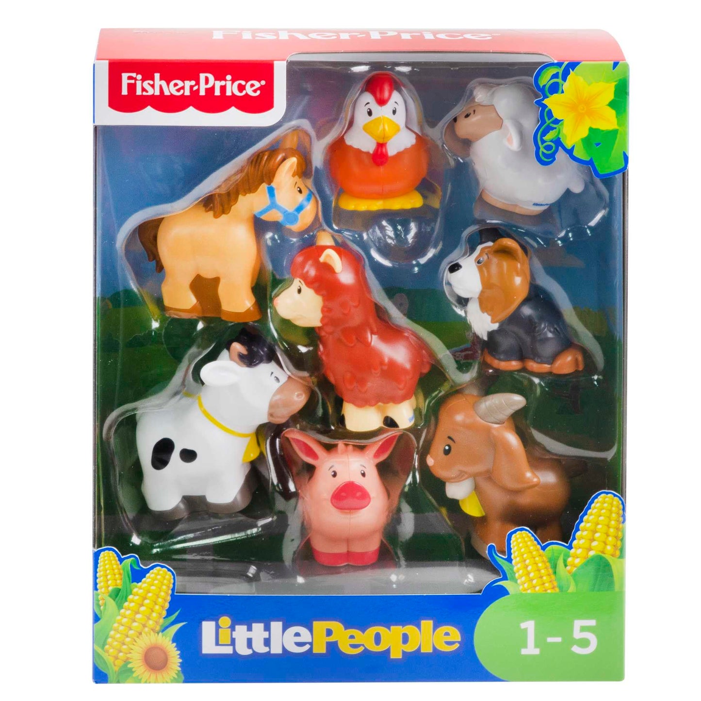 Fisher-Price Little People Toddler Toys Farm Animal Friends 8-Piece Figure Set for Pretend Play Ages 1+ Years