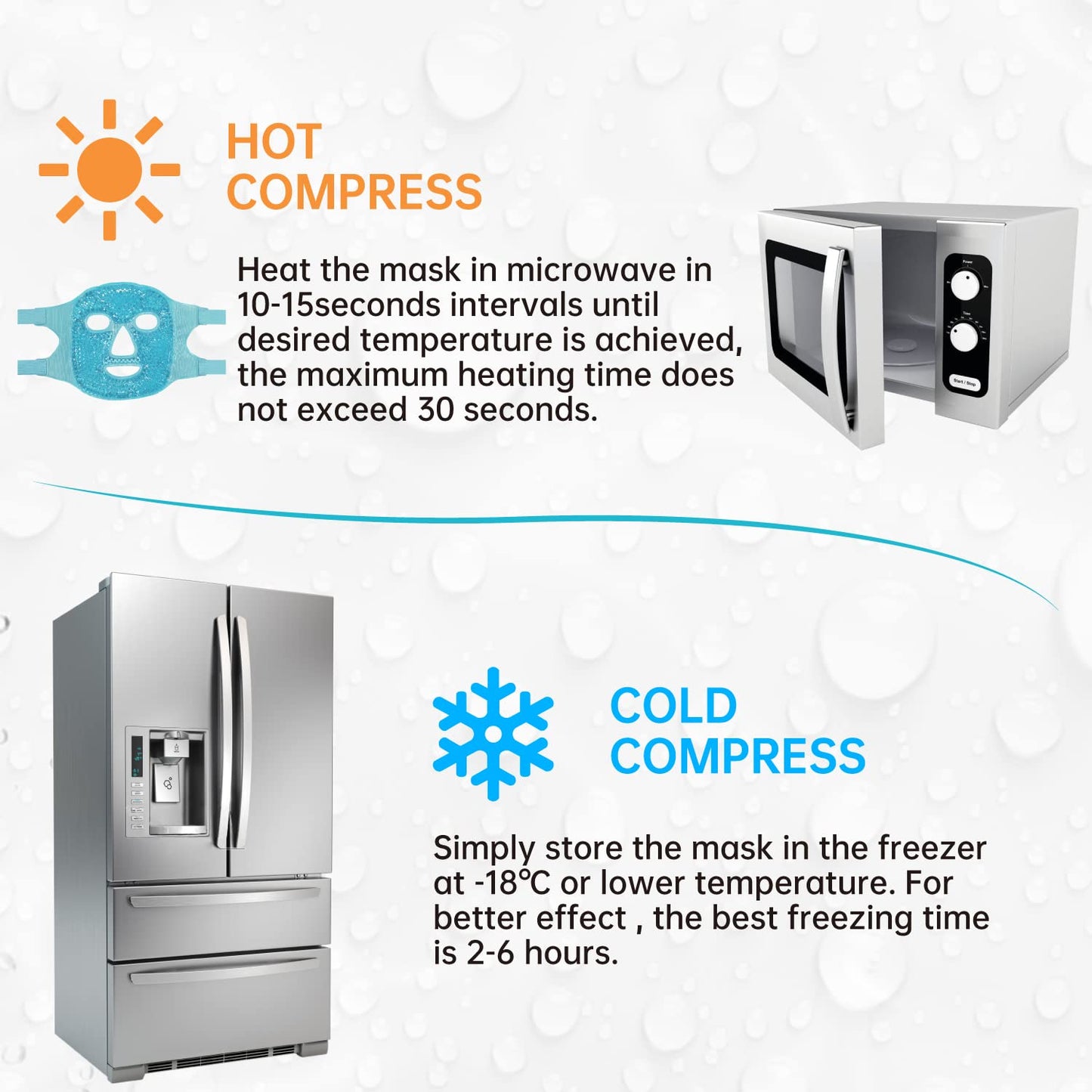 ZNÖCUETÖD Cold & Hot Gel Face Eye Mask – Reduce Puffiness, Dark Circles, Headaches, Post-Laser Care, Skin SPA for Women [Blue]