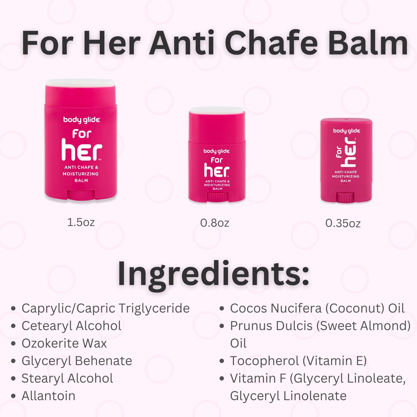 Body Glide For Her Anti-Chafe Balm, 1.5oz – Emollient Stick for Sensitive Skin, Prevents Chafing on Chest, Bra, Thighs, Arms & More