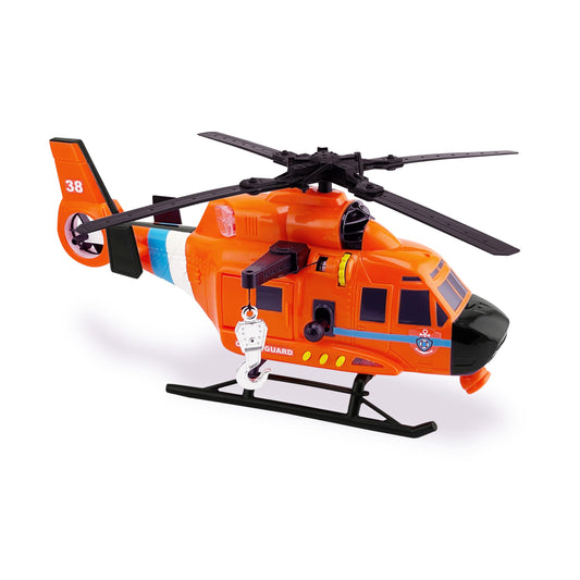 Mighty Fleet Mighty Motorized Rescue Helicopter, Motorized Action with Spinning Propellers, Working Searchlight, Motorized Winch, Kids Toy with Realistic Lights & Sounds, Batteries Included, Ages 3+
