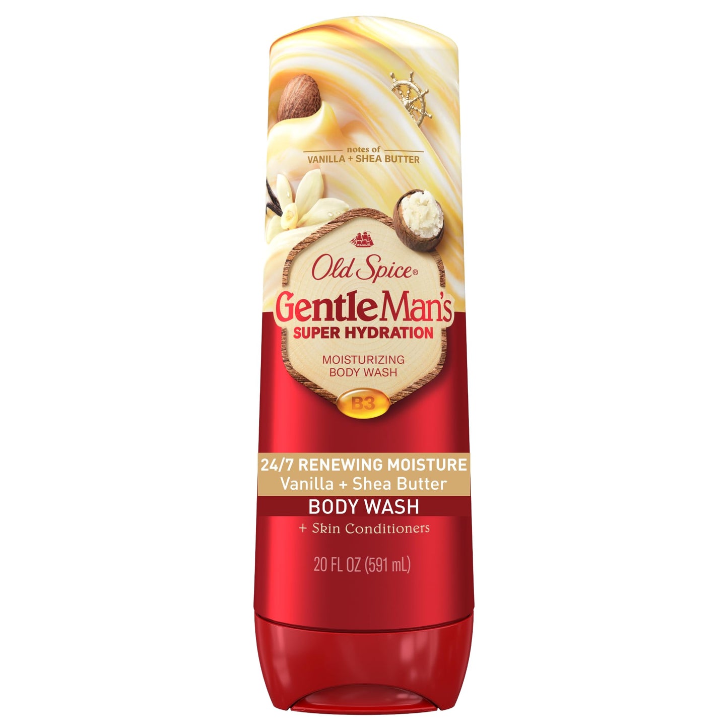Old Spice GentleMan’s Body Wash – Super Hydration with Vanilla & Shea Butter, 24/7 Moisture, Gentle on Skin, 20 oz, Men’s Shower Gel