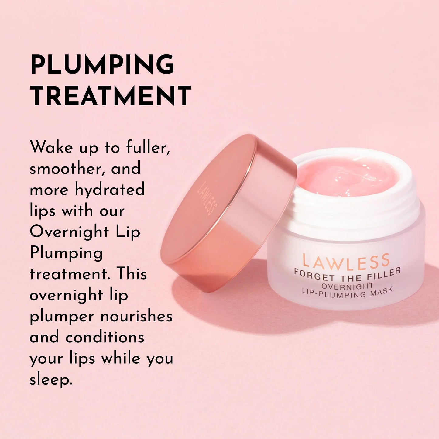 LAWLESS Forget the Filler Lip Mask - Sweet Dreams Overnight Lip Plumper & Hydrator with Natural Ingredients, 0.28 oz