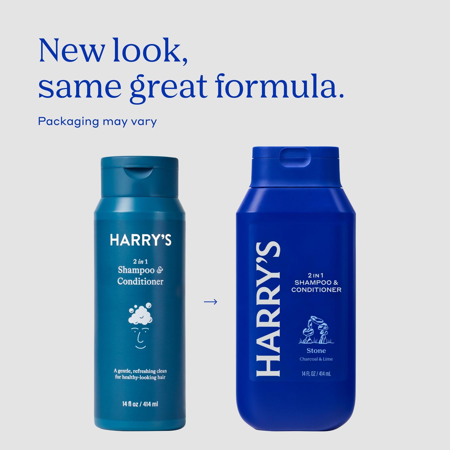 Harry's Men's 2 in 1 Shampoo and Conditioner for All Hair Types - New Stone Scent - (3 Pack) 14 fl oz - No Parabens or Sulfates