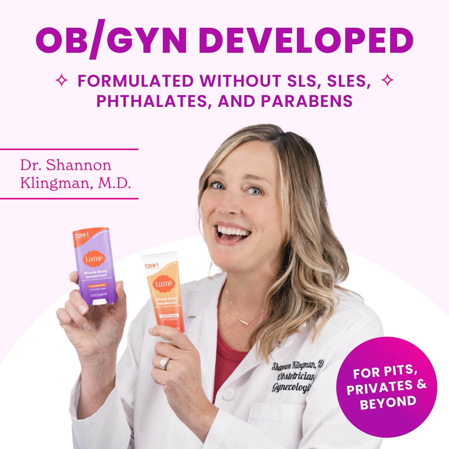 Lume Acidified Body Cleansing Bar, Unscented – 24 Hr Odor Control, Moisturizing, SLS & Paraben Free, OB/GYN Developed, 5 oz