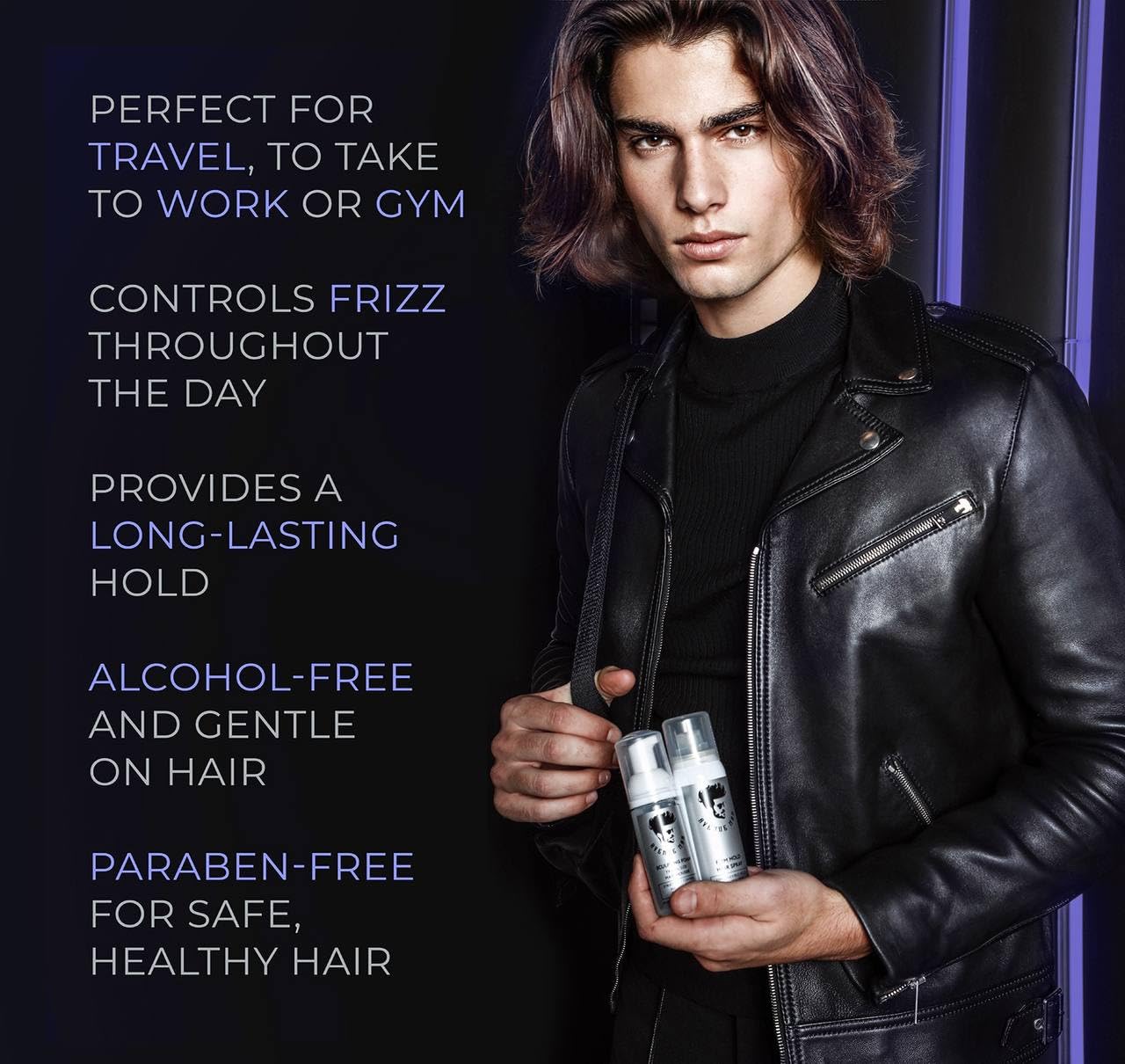 Avenue Man Sculpting Foam for Men - Travel Size (1.69 oz) - Firm Hold Volumizing Hair Mousse with Herbal Extracts Styling Products - Alcohol Free