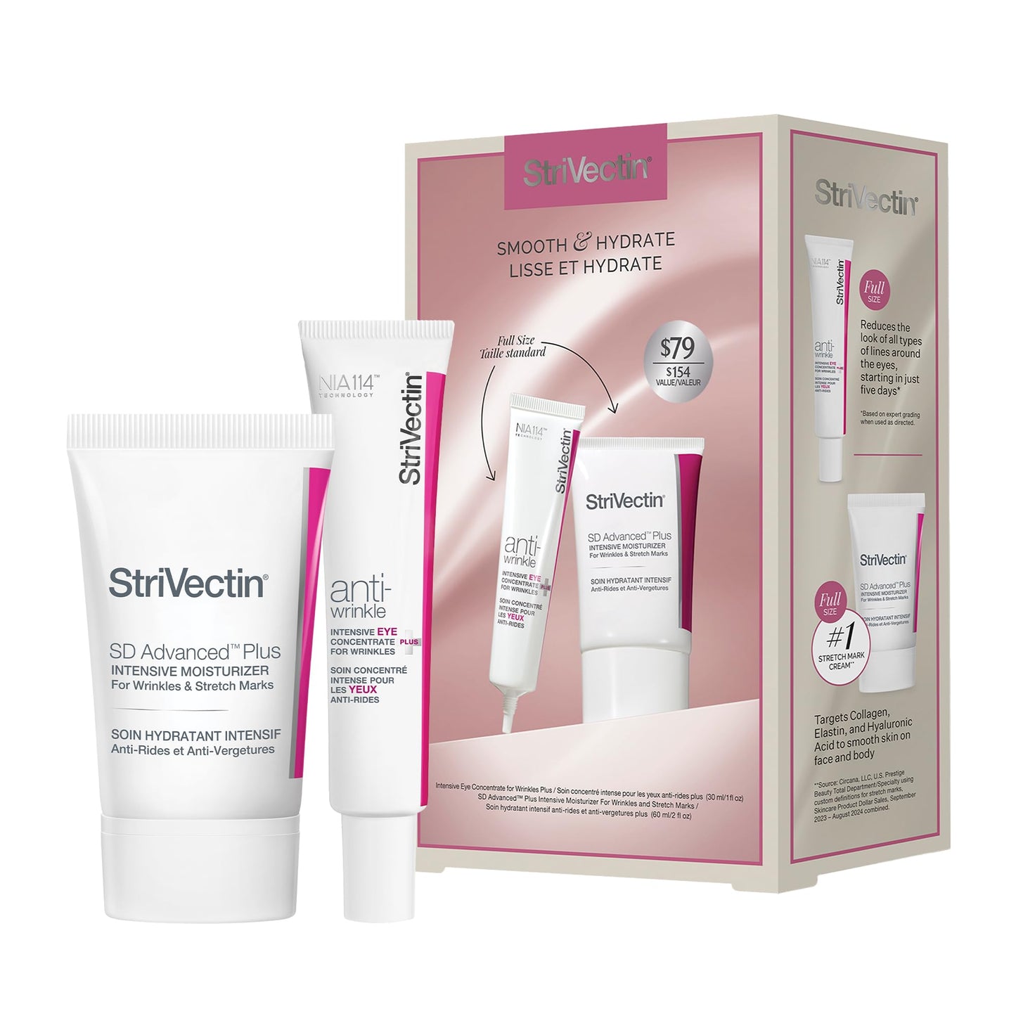 StriVectin Smooth & Hydrate Face Moisturizer and Eye Cream Skin Care 2-Piece Set