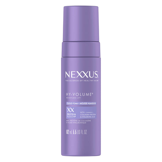 Nexxus Hy-Volume Weightless Lift Cloud Foam Treatment for Flat & Limp Hair, 48 Hours Volume, ProteinFusion with Collagen & Hyaluronic Acid, 5.5 fl oz