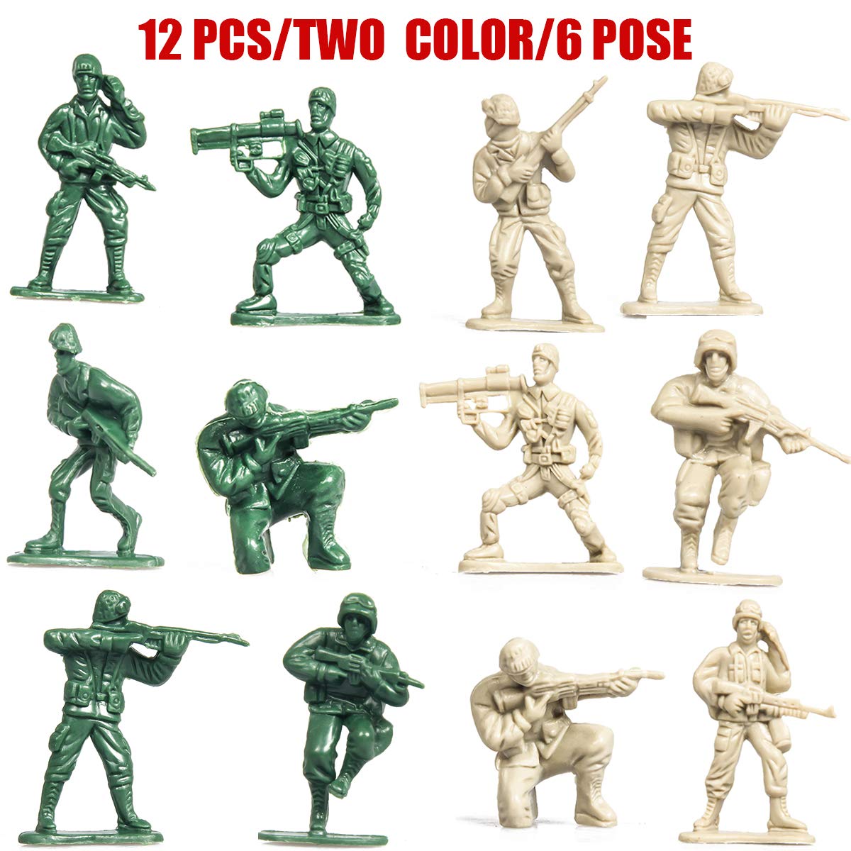 18-Piece Military Toy Set for Kids – 6 Die-Cast Vehicles & 12 Soldier Figures, Includes Tanks, Helicopters & Army Play Vehicles