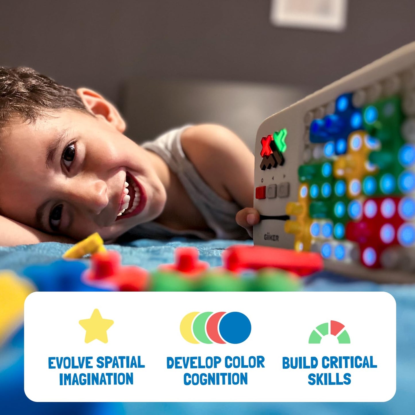 GiiKER Super Blocks STEM Toy – Pattern Matching Puzzle Game with 1000+ Challenges, Brain Teaser for Kids & Teens, Travel & Birthday Gift