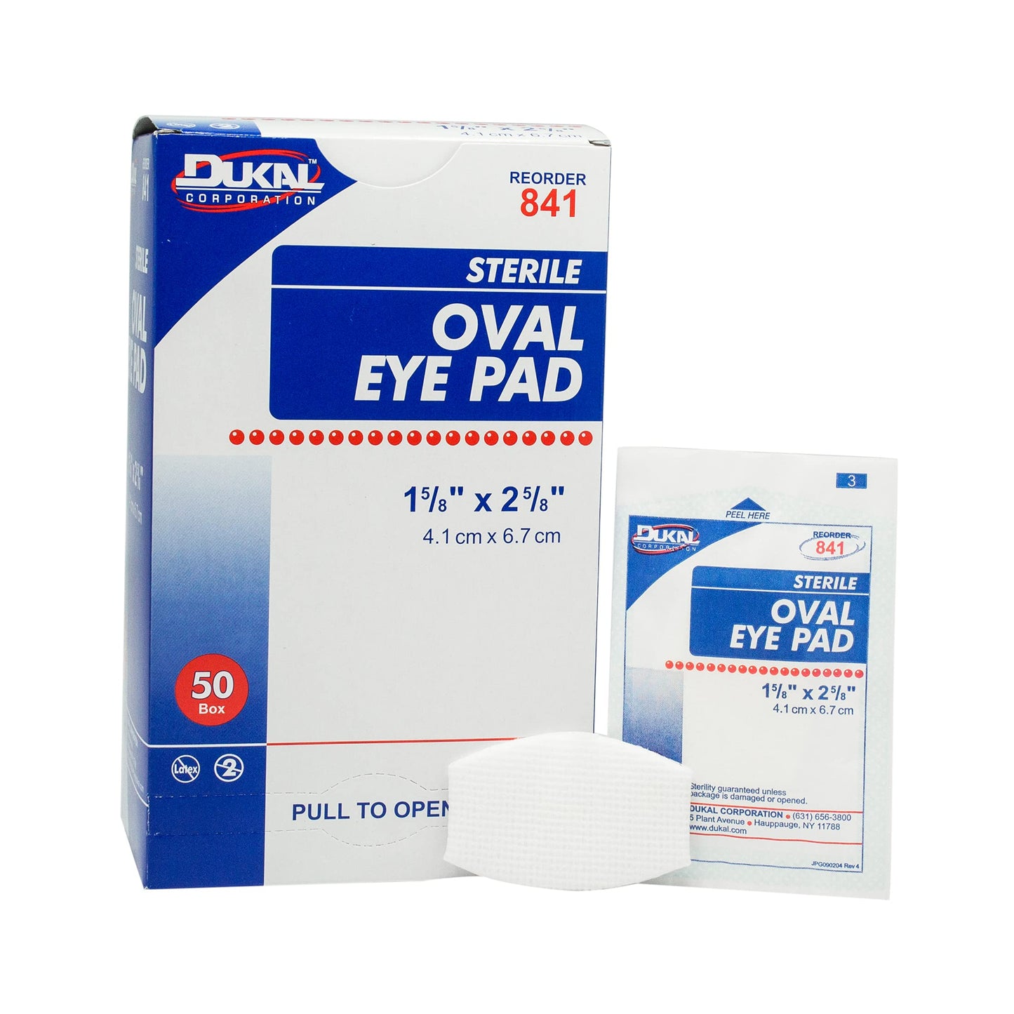 Dukal 841 Oval Eye Cotton Pads 1 5/8 in. x 2 5/8. in. (Box of 50)