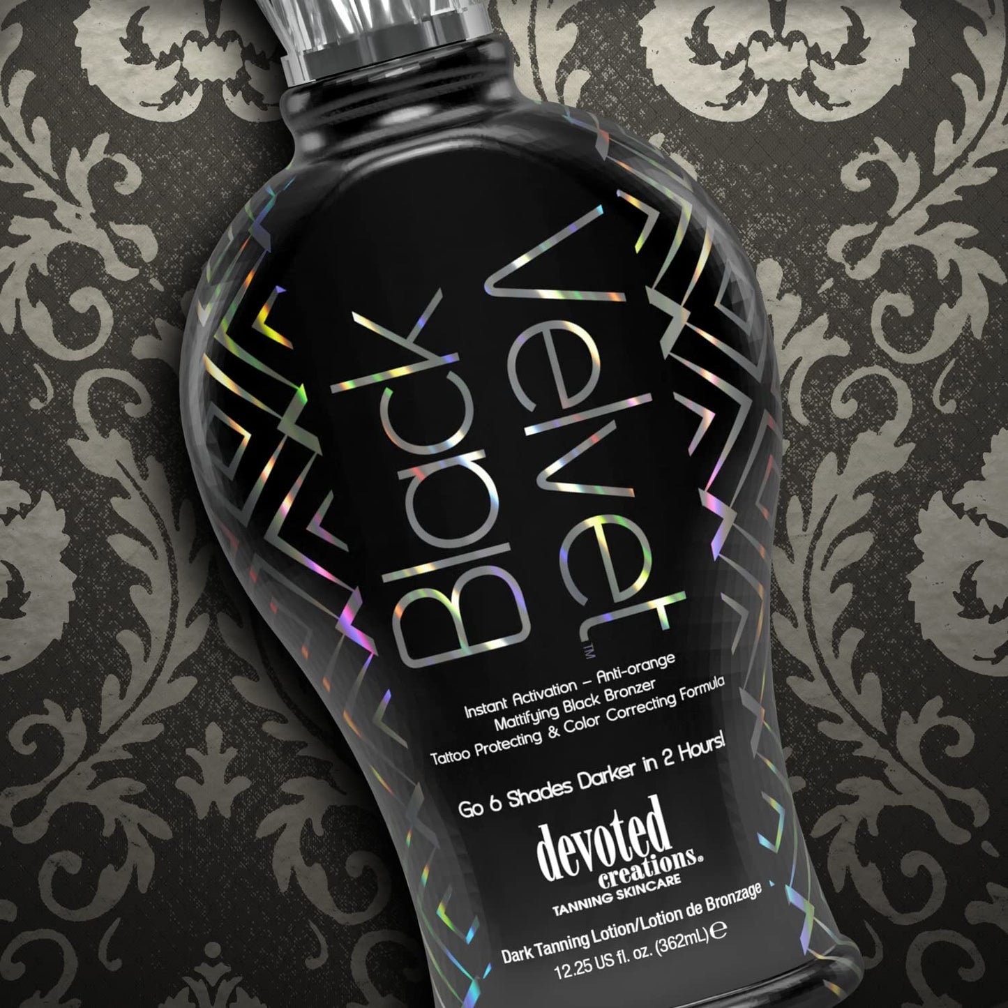 Devoted Creations Black Velvet Anti-Orange Mattifying Black Bronzer Tanning Lotion 12.25 oz