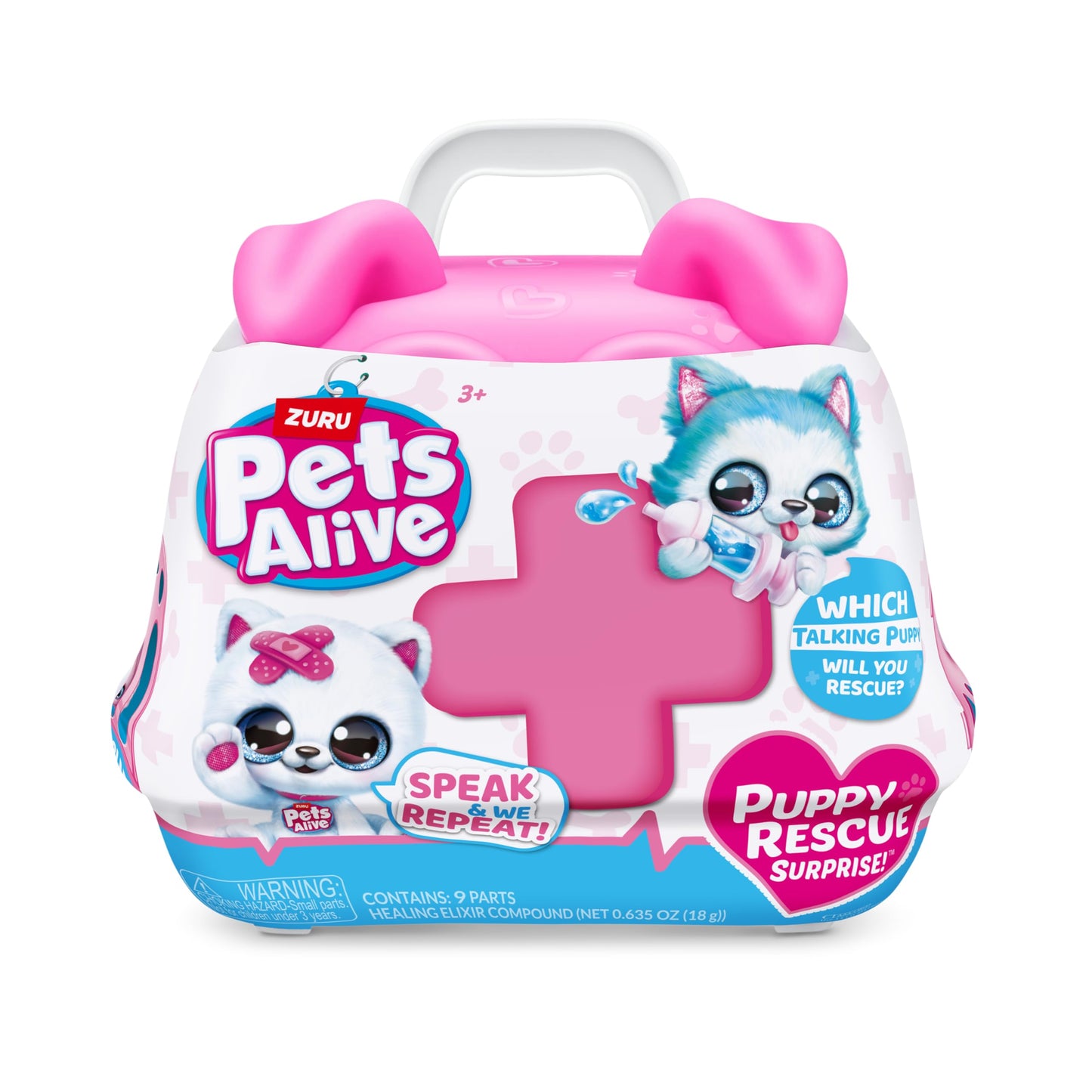 Pets Alive Puppy Rescue S3 Bulldog Plush by ZURU – Ultra Soft Surprise Plush Toy with Speak & Repeat & Fun Compound Surprises