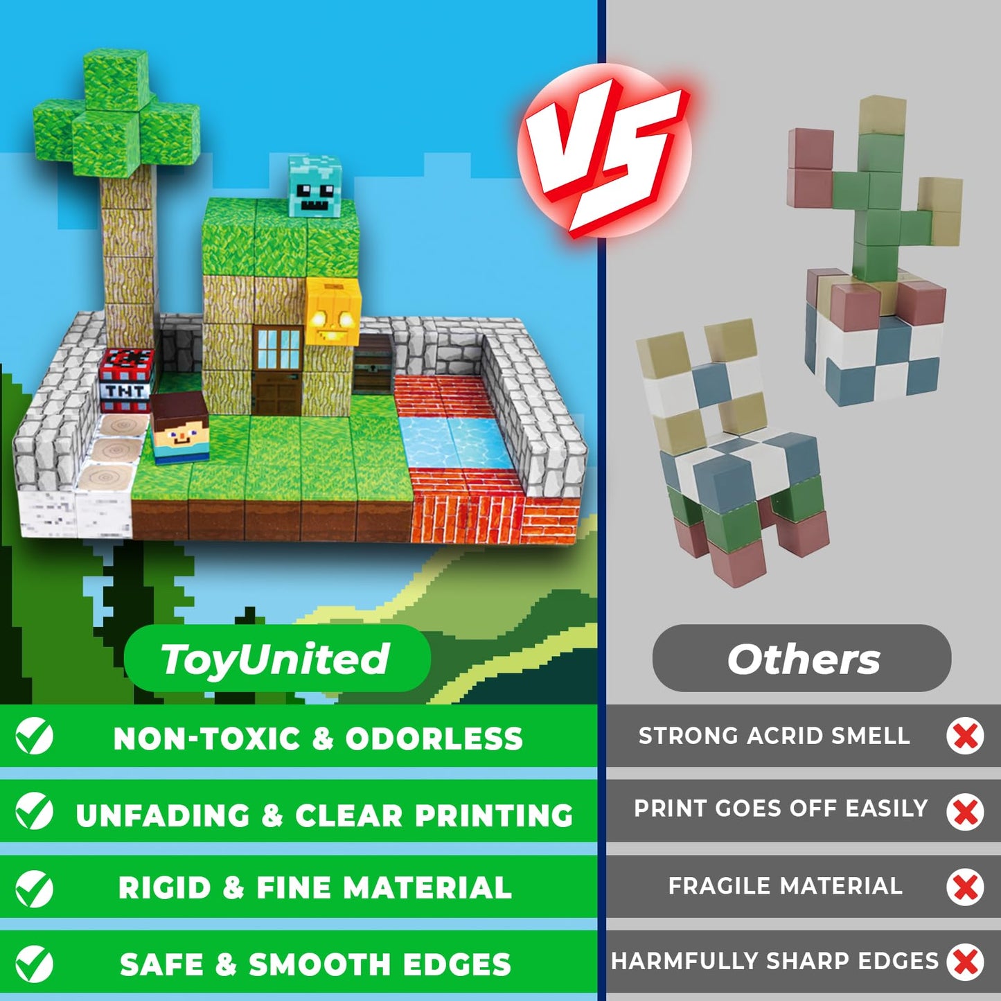 ToyUnited 150PCS Magnetic Building Blocks Set – STEM Magnet Cubes, Forest World Construction Toy for Kids Ages 3-8, Birthday & Easter Gift