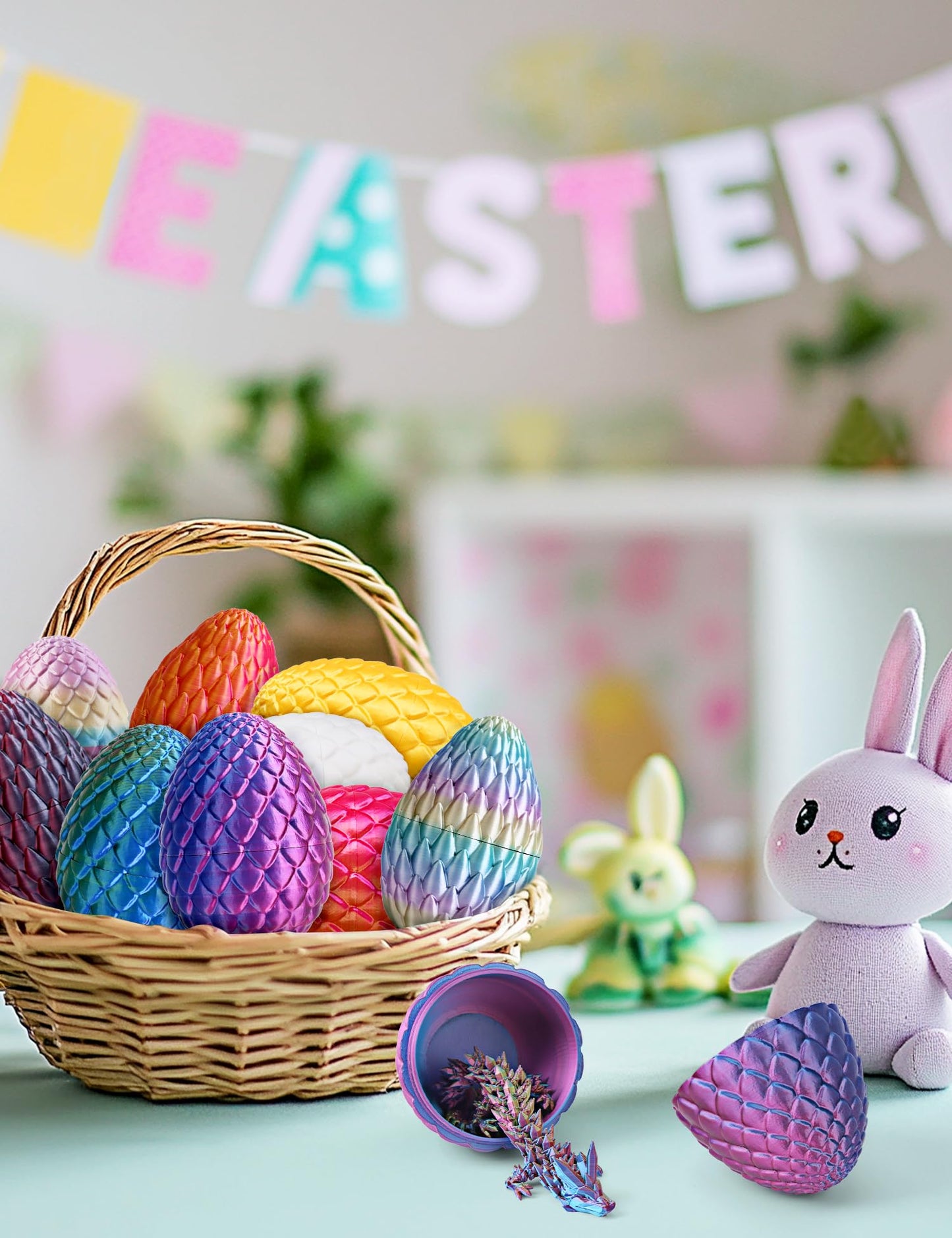 Cessfle 12" 3D Printed Dragon Egg, Crystalynx 3D Fidget Dragon Toy for Kids, Teens & Adults, Cool Collectible & Fun Gift