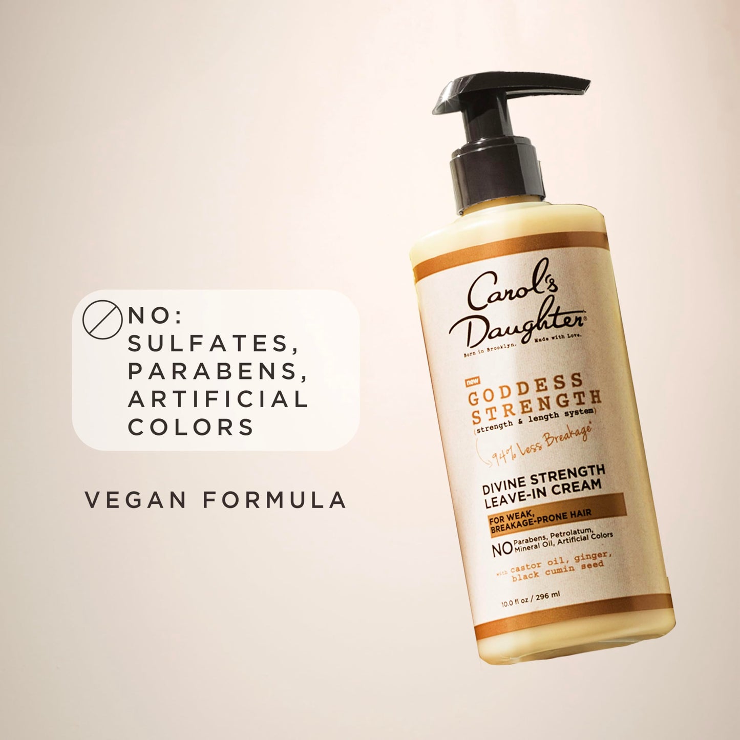 Carol's Daughter Goddess Strength Leave In Conditioner Cream, 10 Fl Oz - Strengthening and Moisturizing for Wavy, Curly Hair