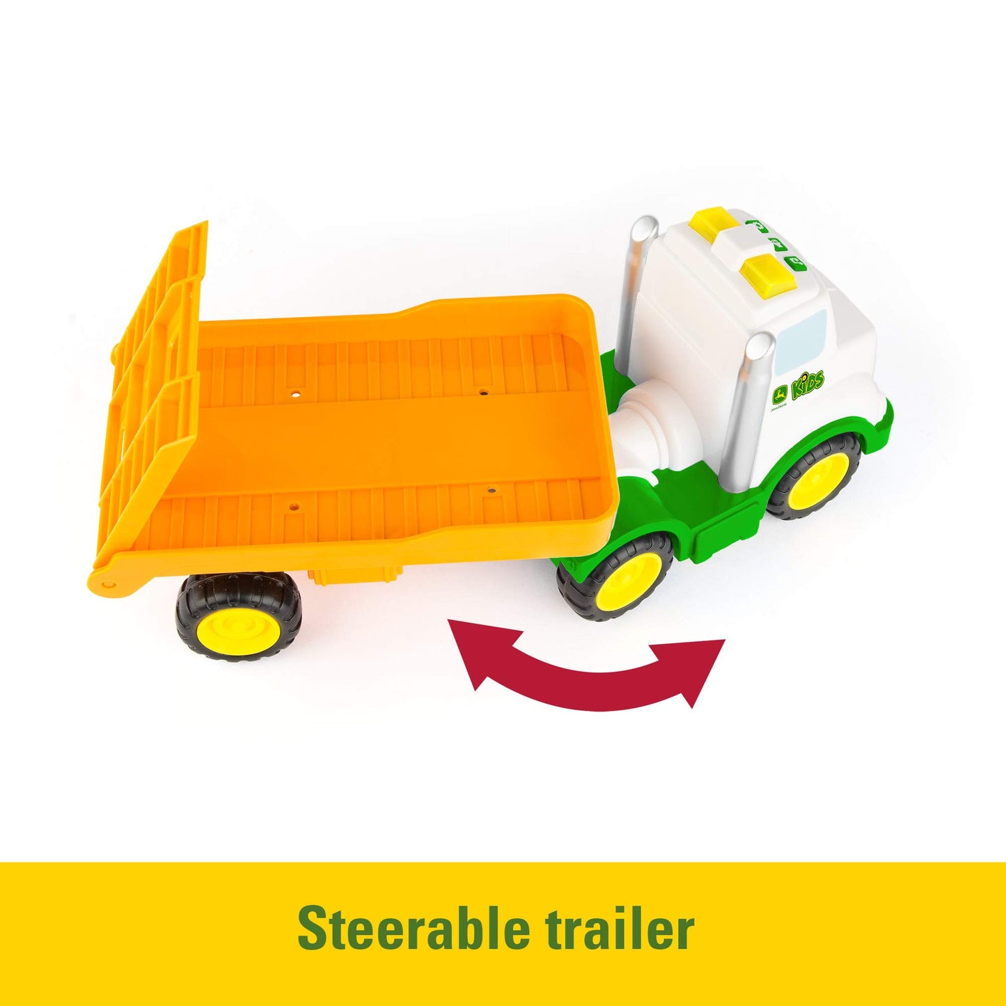 TOMY John Deere Lights & Sounds Farmin' Friends Hauling Set with Truck & Backhoe Tractor Toy for Indoor & Outdoor Play, Ages 18+ Months