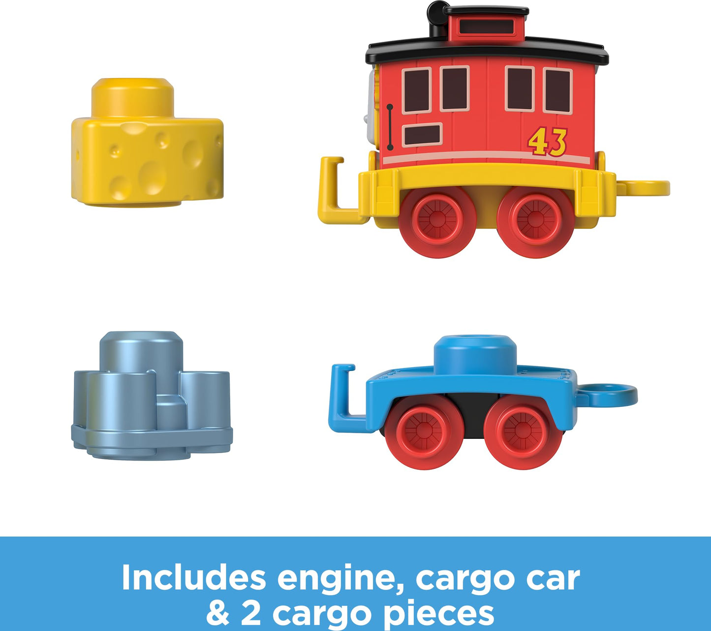 Thomas & Friends Toddler Toy My First Brake Car Bruno Push-Along Vehicle with Stacking Cargo for Preschool Kids Ages 18+ Months