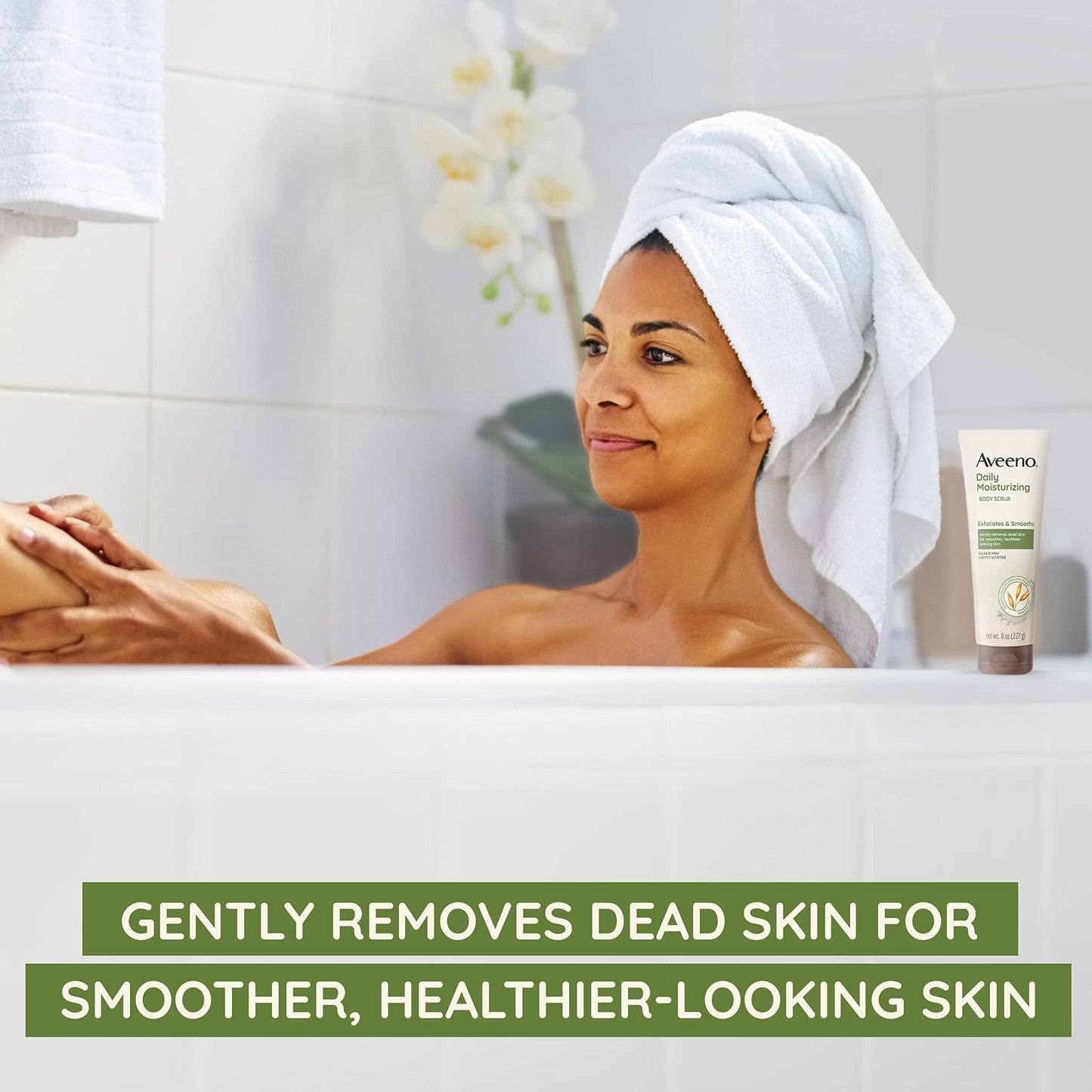 Aveeno Daily Moisturizing Body Scrub – Exfoliating, Prebiotic Oat Formula, Sulfate-Free, Soap-Free, Dye-Free Body Wash for Smooth Skin, 8oz