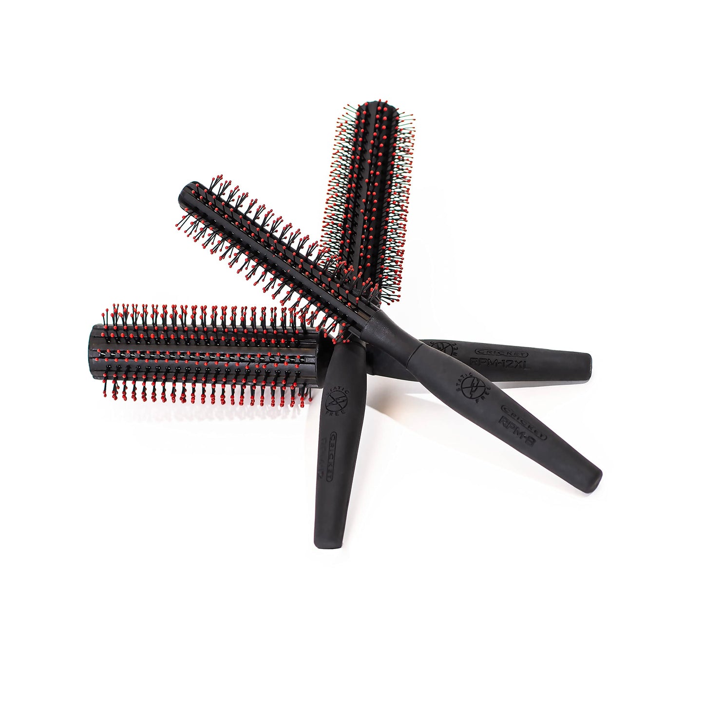 Cricket Static Free RPM 12 Row Round Hair Brush - Curling, Blow Drying, Detangling and Styling Wet or Dry, Suitable for All Hair Types