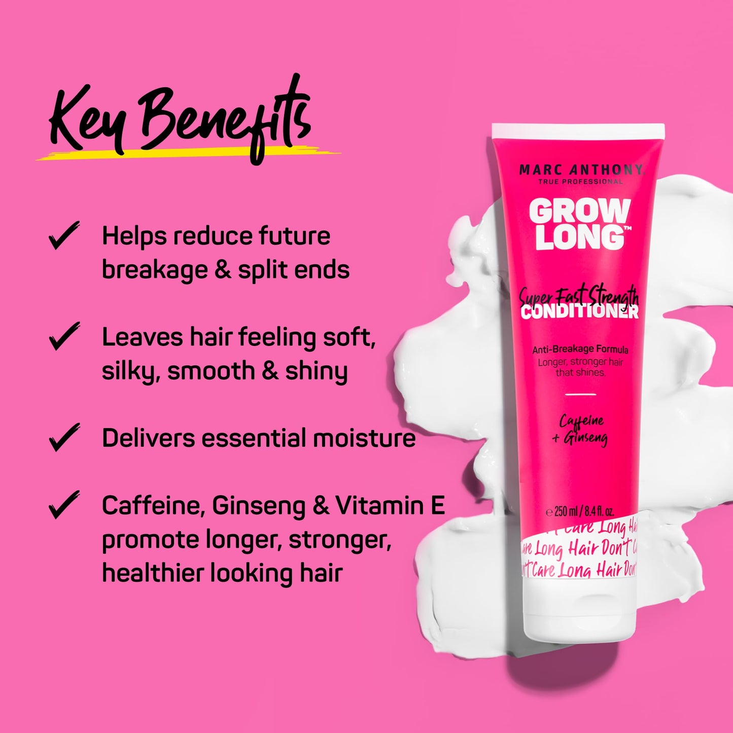 Marc Anthony Grow Long Strengthening Conditioner - Biotin, Vitamin E & Caffeine Formula to Reduce Breakage, Split Ends & Boost Hair Growth