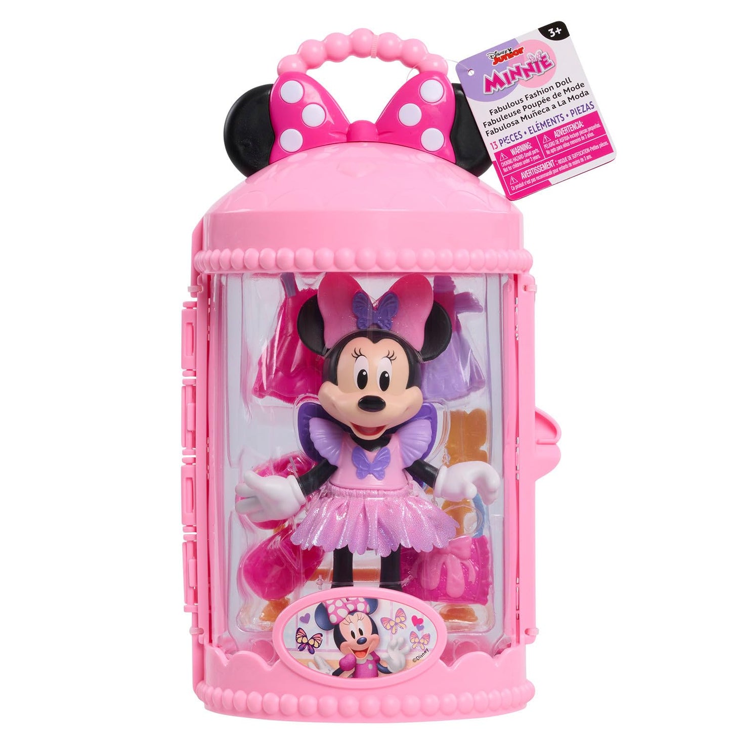 Disney Junior Minnie Mouse Fabulous Fashion Ballerina Doll, 13-piece Doll and Accessories Set, Kids Toys for Ages 3 Up by Just Play