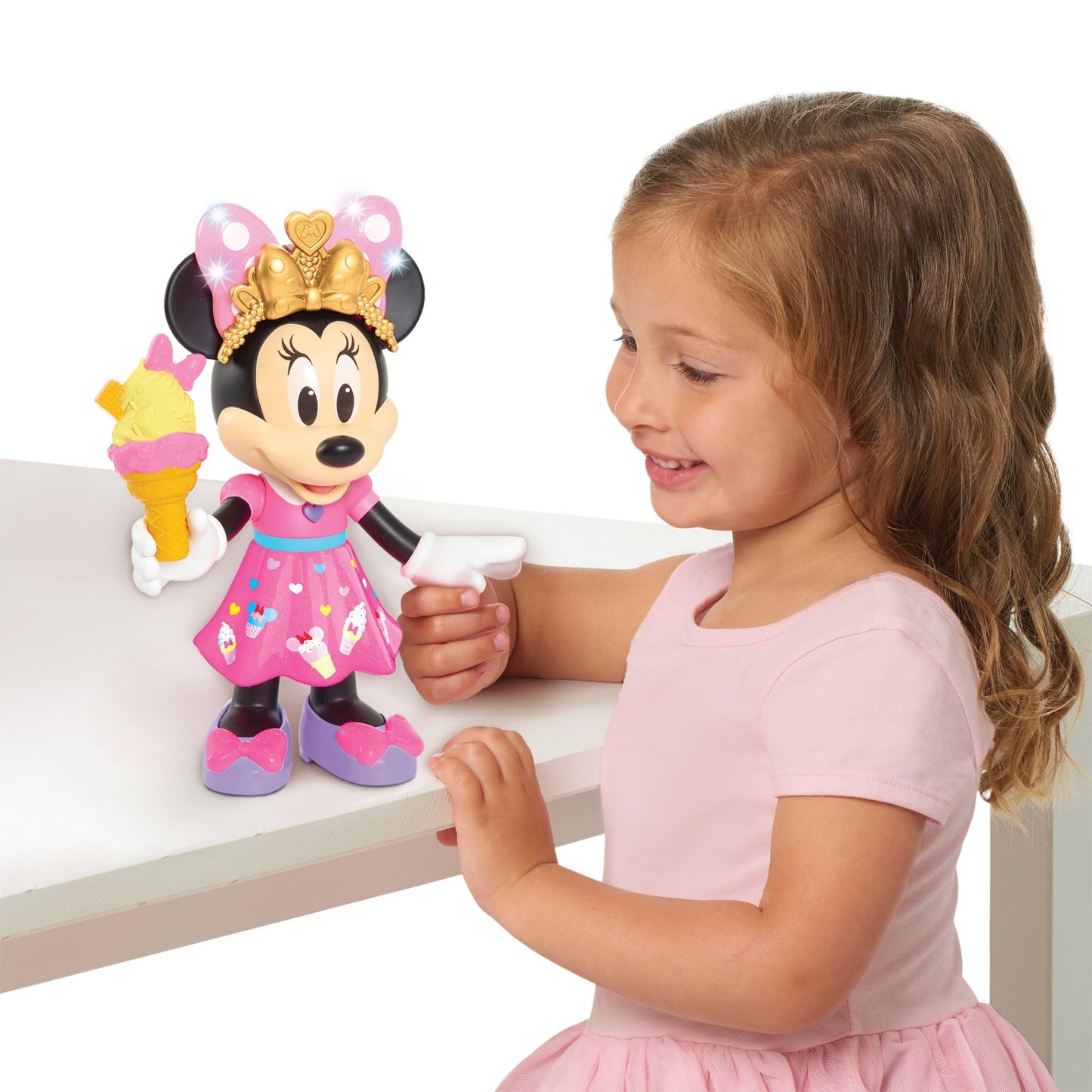 Disney Junior Minnie Mouse Sweets & Treats 10" Interactive Doll with Lights, Sounds & Accessories, Kids Toy Ages 3+, Amazon Exclusive
