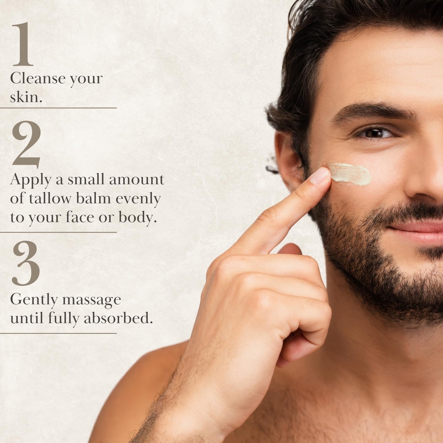 FARM TO TALLOW 100% Grass-Fed Beef Tallow Cream with Olive Oil – Unscented Natural Moisturizer for Dry, Sensitive Skin, 4oz