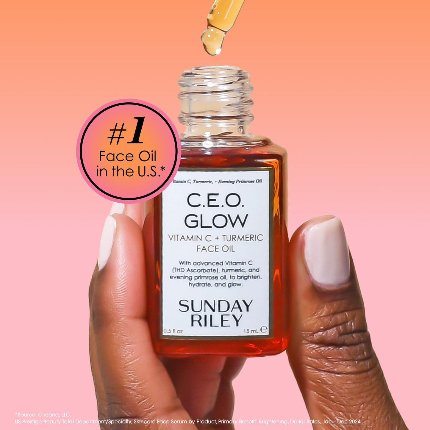 Sunday Riley C.E.O. Glow Vitamin C & Turmeric Face Oil, 0.5 Fl Oz